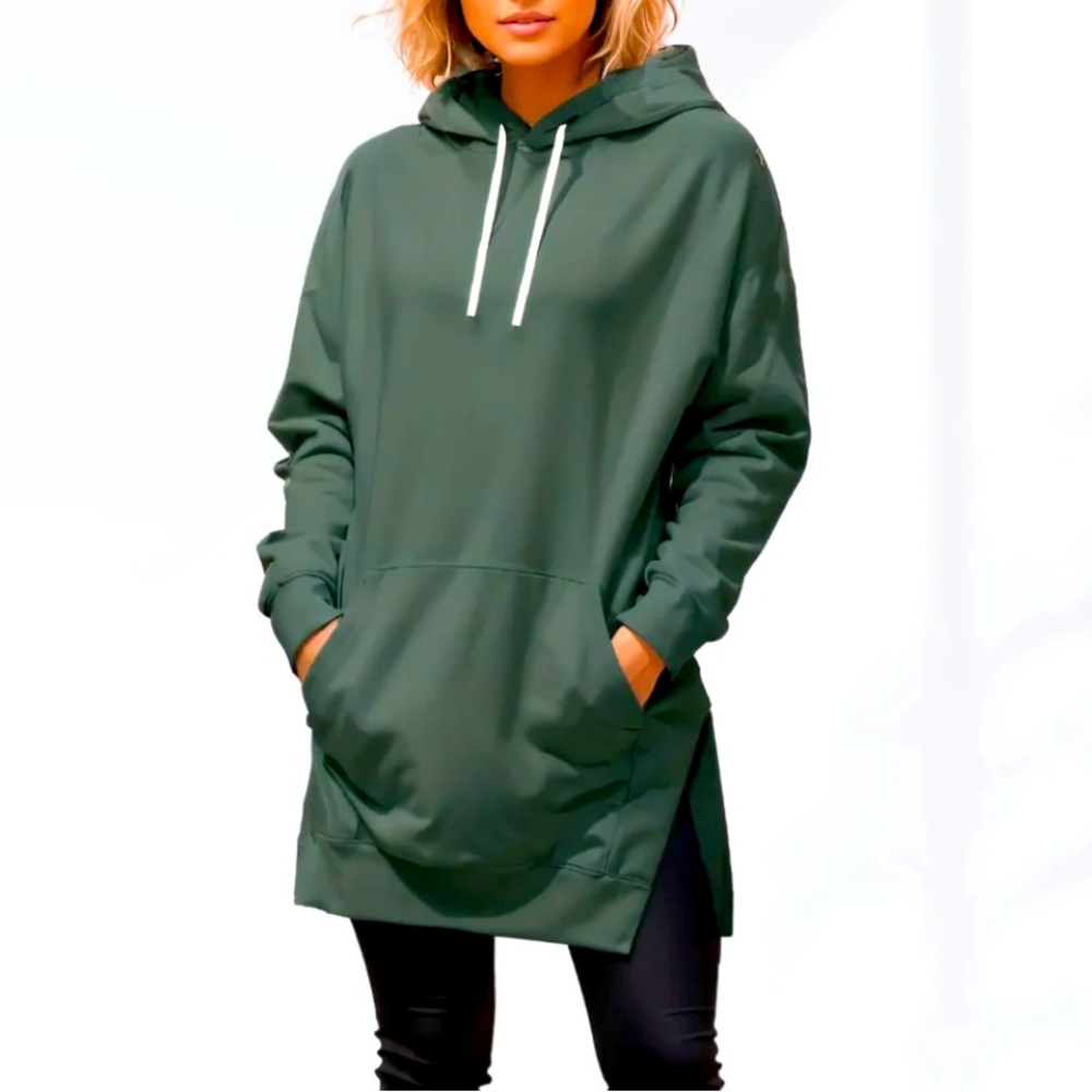 WARMY. OVERSIZED HOODIE DRESS. Dark Green. Size 3XL. NWT